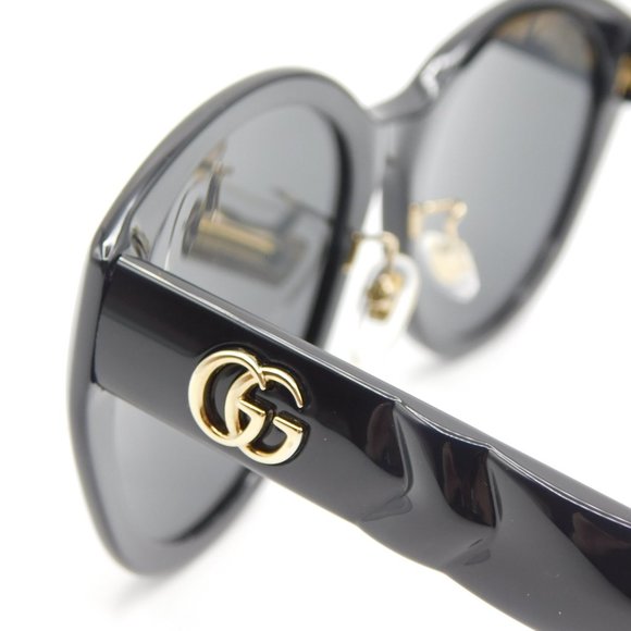 GUCCI GG0814SK 001 BLACK GREY CAT EYE WOMEN'S AUTHENTIC SUNGLASSES 56-20… - Picture 9 of 12